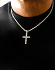 Tennis Chain + Iced Cross - Silver - Bltprf