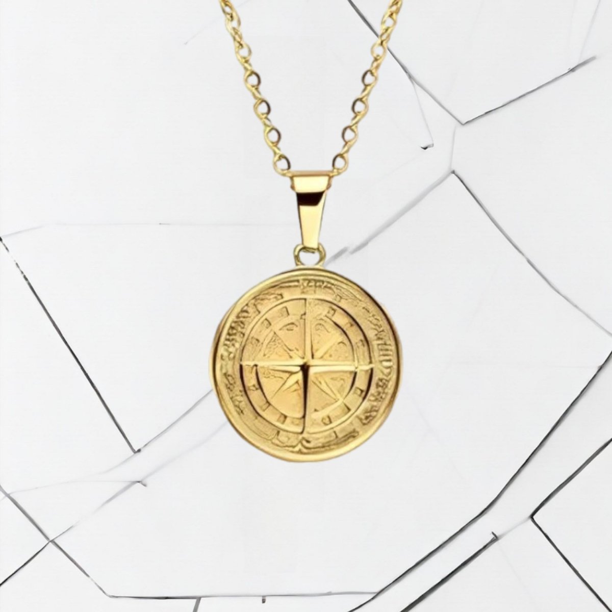 Compass Pendant + Necklace - Gold &amp; Silver - Bltprf