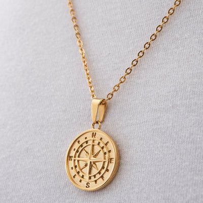 Compass Pendant + Necklace - Gold &amp; Silver - Bltprf