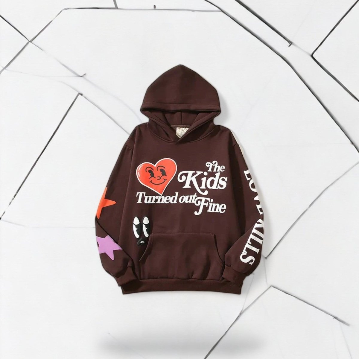 Happy Hearts Hoodie - Dark Brown - Bltprf