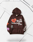 Happy Hearts Hoodie - Dark Brown - Bltprf