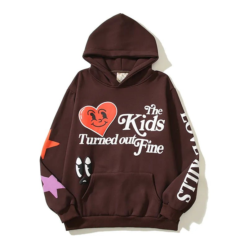 Happy Hearts Hoodie - Dark Brown - Bltprf