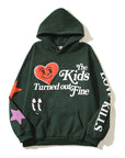 Happy Hearts Hoodie - Dark Green - Bltprf