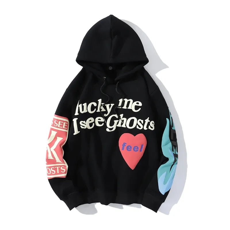 Lucky Me I See Ghosts Hoodie - Black - Bltprf