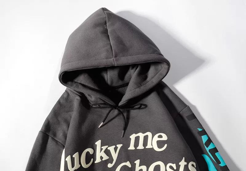 Lucky Me I See Ghosts Hoodie - Grey - Bltprf