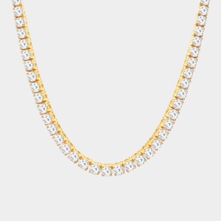 Tennis Chain Necklace - Gold - Bltprf